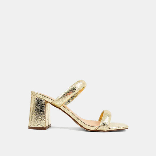 Farah Gold Heel Sandal - Southern Belle Boutique