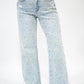 High Rise Wide Leg Pearl Rhinestone Jean