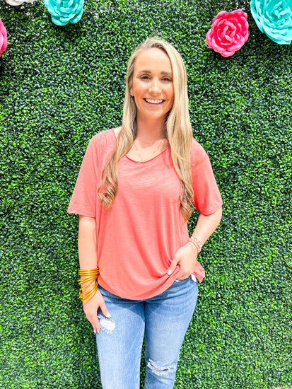 Taylor Top - Grapefruit - Southern Belle Boutique