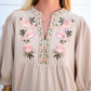 Taupe Embroidered Blouse