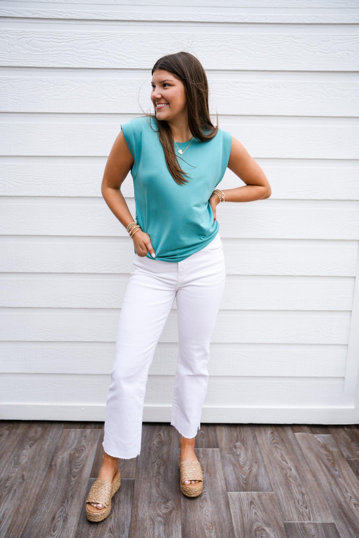 Alora  Tee -  Meadow Teal - Southern Belle Boutique