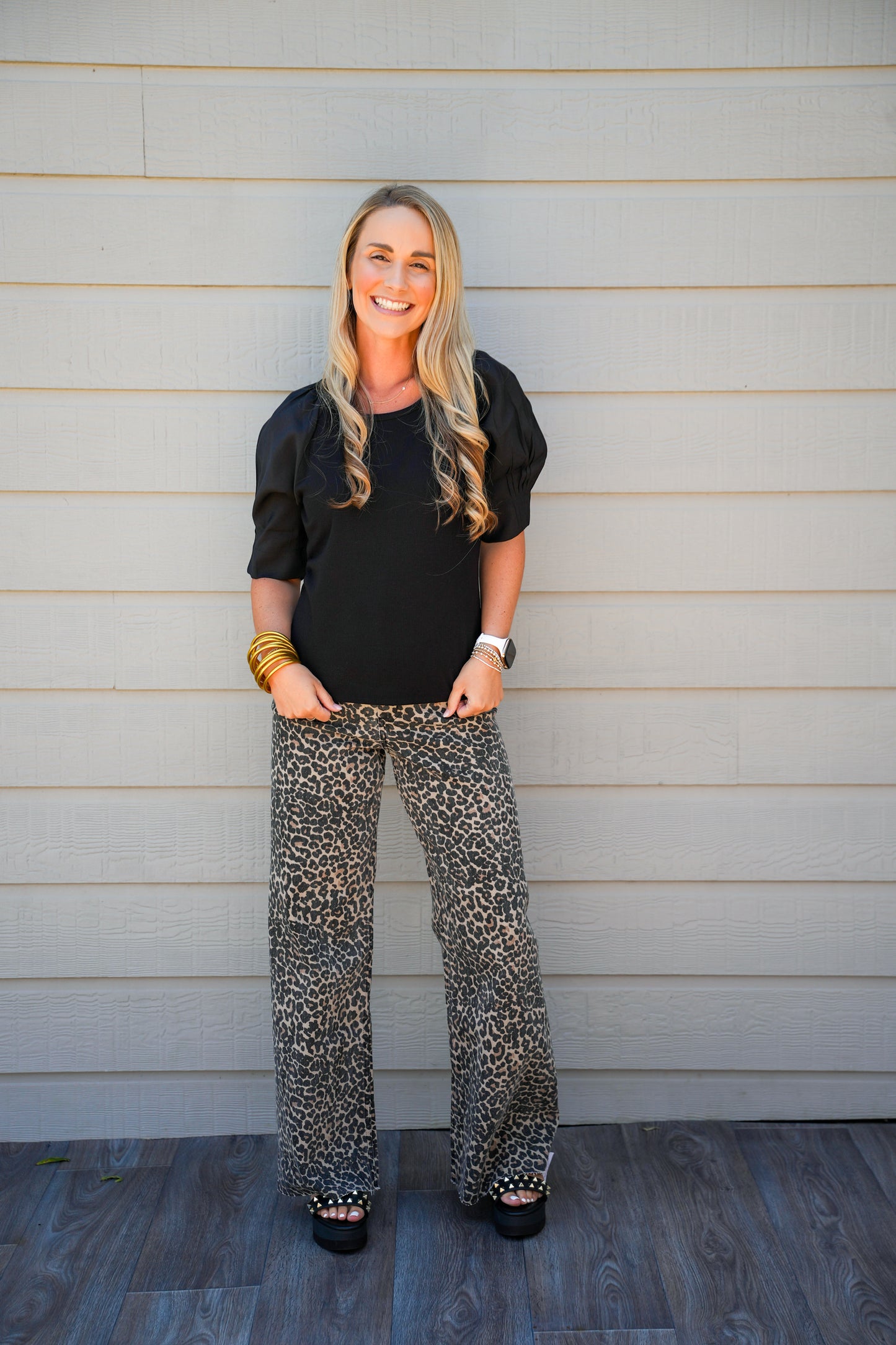 Leopard Print Barrel Pants - Southern Belle Boutique