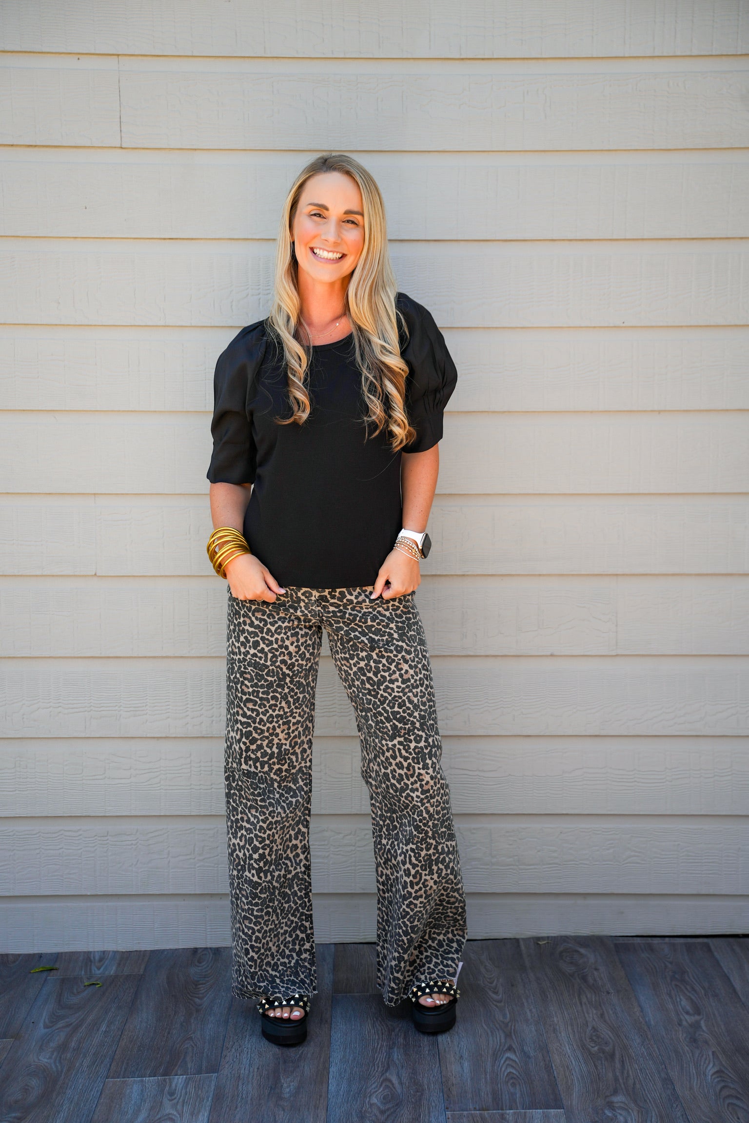Leopard Print Barrel Pants - Southern Belle Boutique