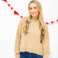 Heart Pattern Drop Shoulder Knit Pullover Sweater