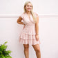 Floral Butterfly Short Sleeve Ruffle Mini Dress