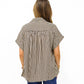 Brown Striped Button Down Shirt - Southern Belle Boutique
