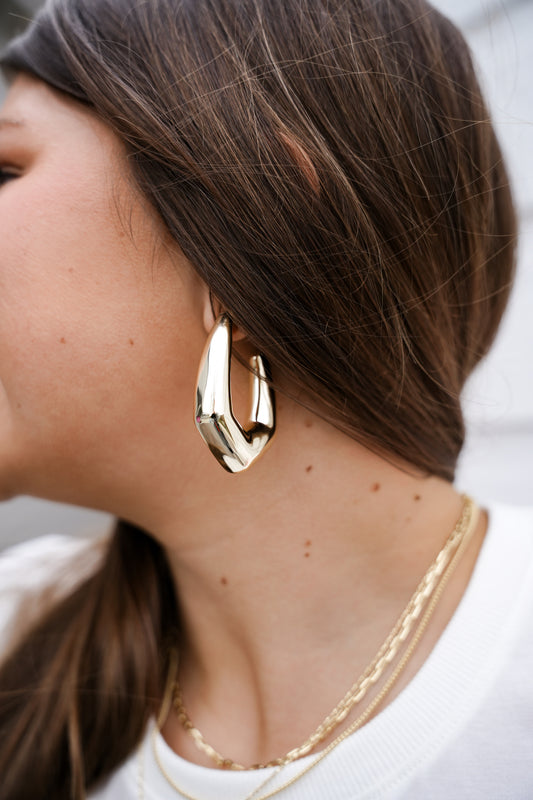Kaia Hoop Earrings Gold - Southern Belle Boutique