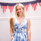 Tropical Print Royal Blue Jumpsuit