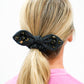 Shimmer Bow Scrunchie with Hand Sewn Crystals in Black - Southern Belle Boutique