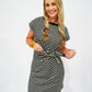 Black Striped Side Tie Dress - Southern Belle Boutique