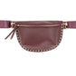 Burgundy Studded Edge Vegan Leather Fanny Pack