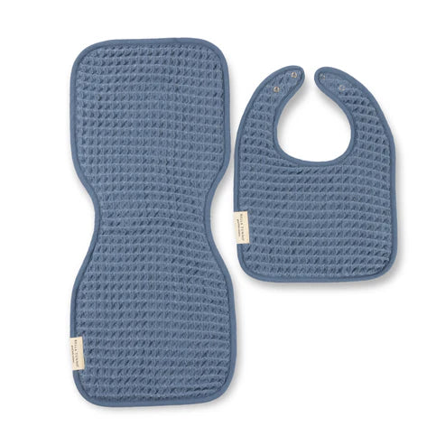Reversible Bib + Burp Set Rain - Southern Belle Boutique