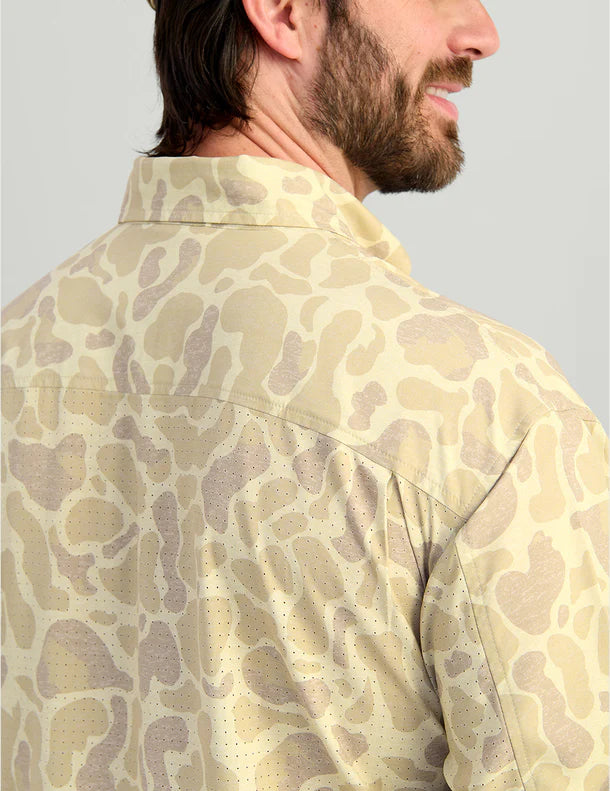 KC Print Tide Point Button-Down - Sand Camo - Southern Belle Boutique