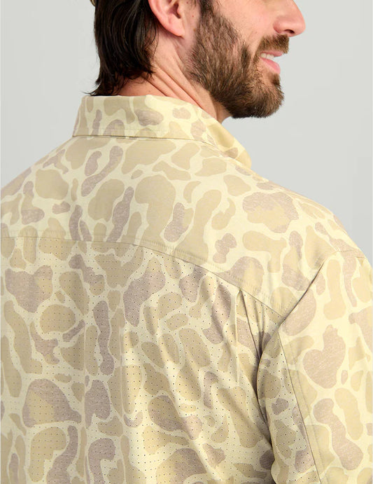 KC Print Tide Point Button-Down - Sand Camo - Southern Belle Boutique