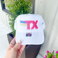 White Tx Rainbow Hat - Southern Belle Boutique