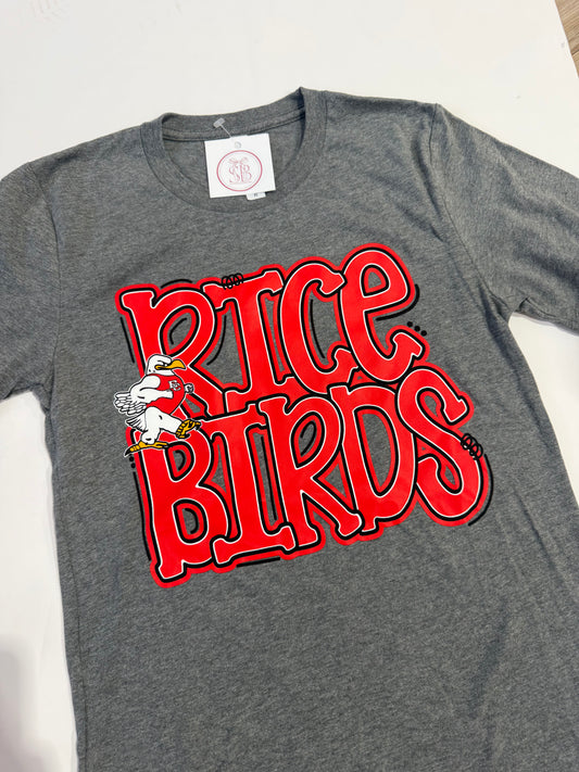Grey Ricebirds Tee - Southern Belle Boutique