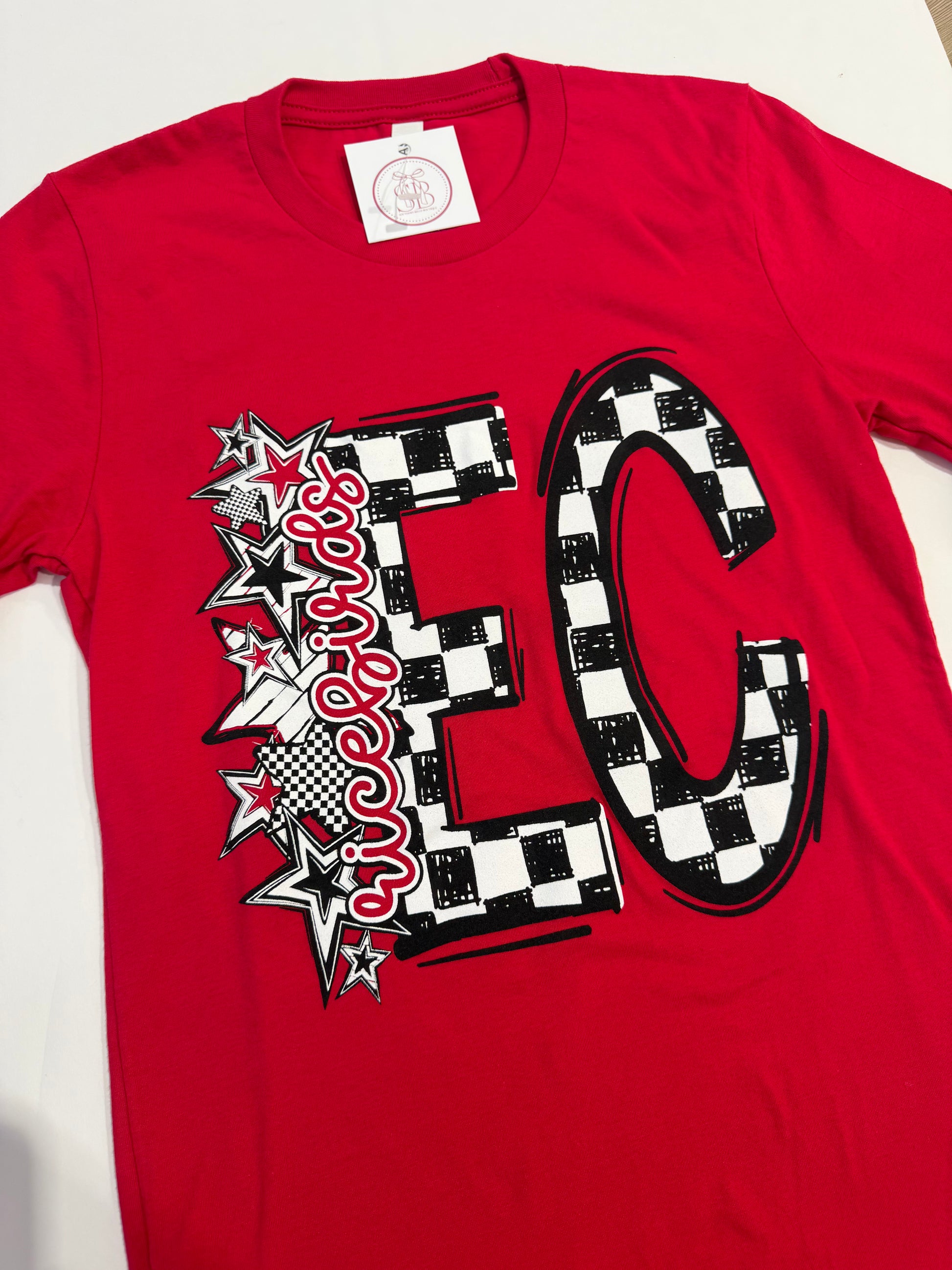 EC Ricebird Checkered Tee - Southern Belle Boutique