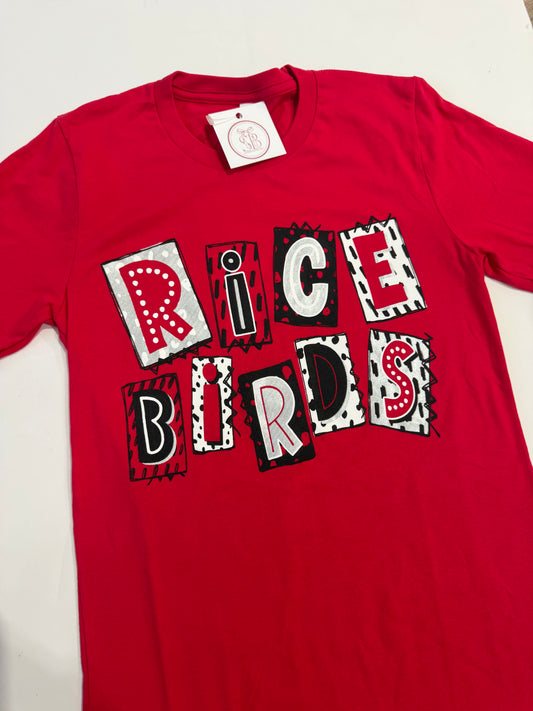 Ricebird Polka Dot Red Tee - Southern Belle Boutique