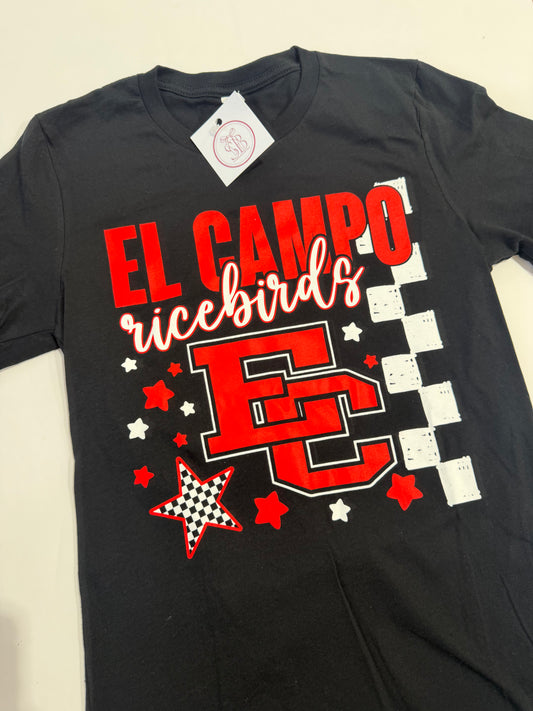 El Campo Ricebird EC Black Tee - Southern Belle Boutique