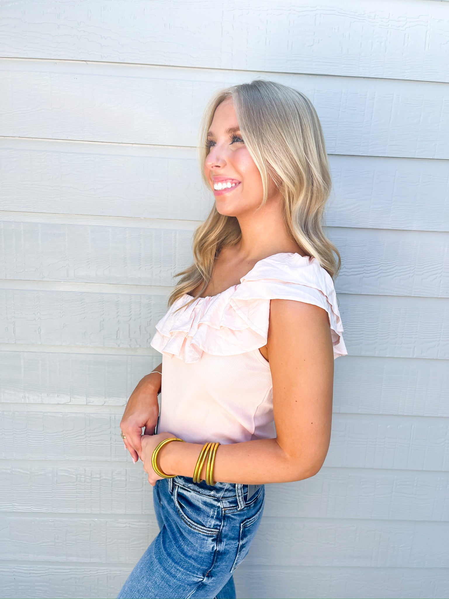 Blush One Shoulder Top - Southern Belle Boutique