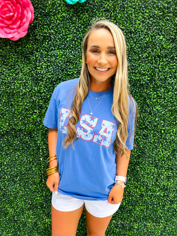 Royal Blue USA Tee - Southern Belle Boutique