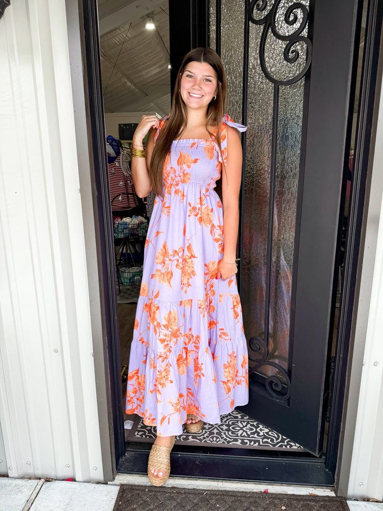 Lavender Floral Maxi Dress