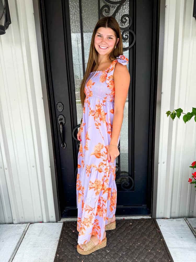 Lavender Floral Maxi Dress