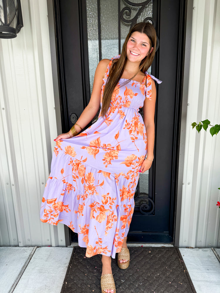 Lavender Floral Maxi Dress