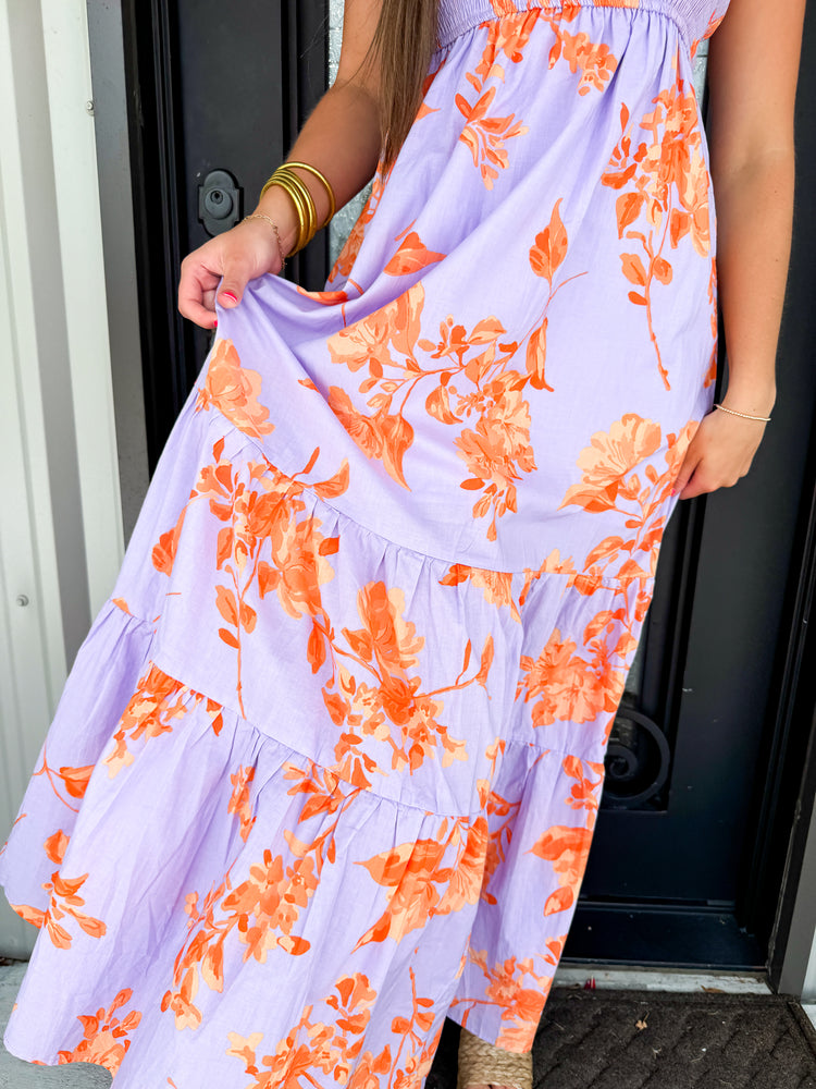 Lavender Floral Maxi Dress