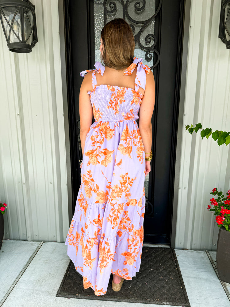 Lavender Floral Maxi Dress