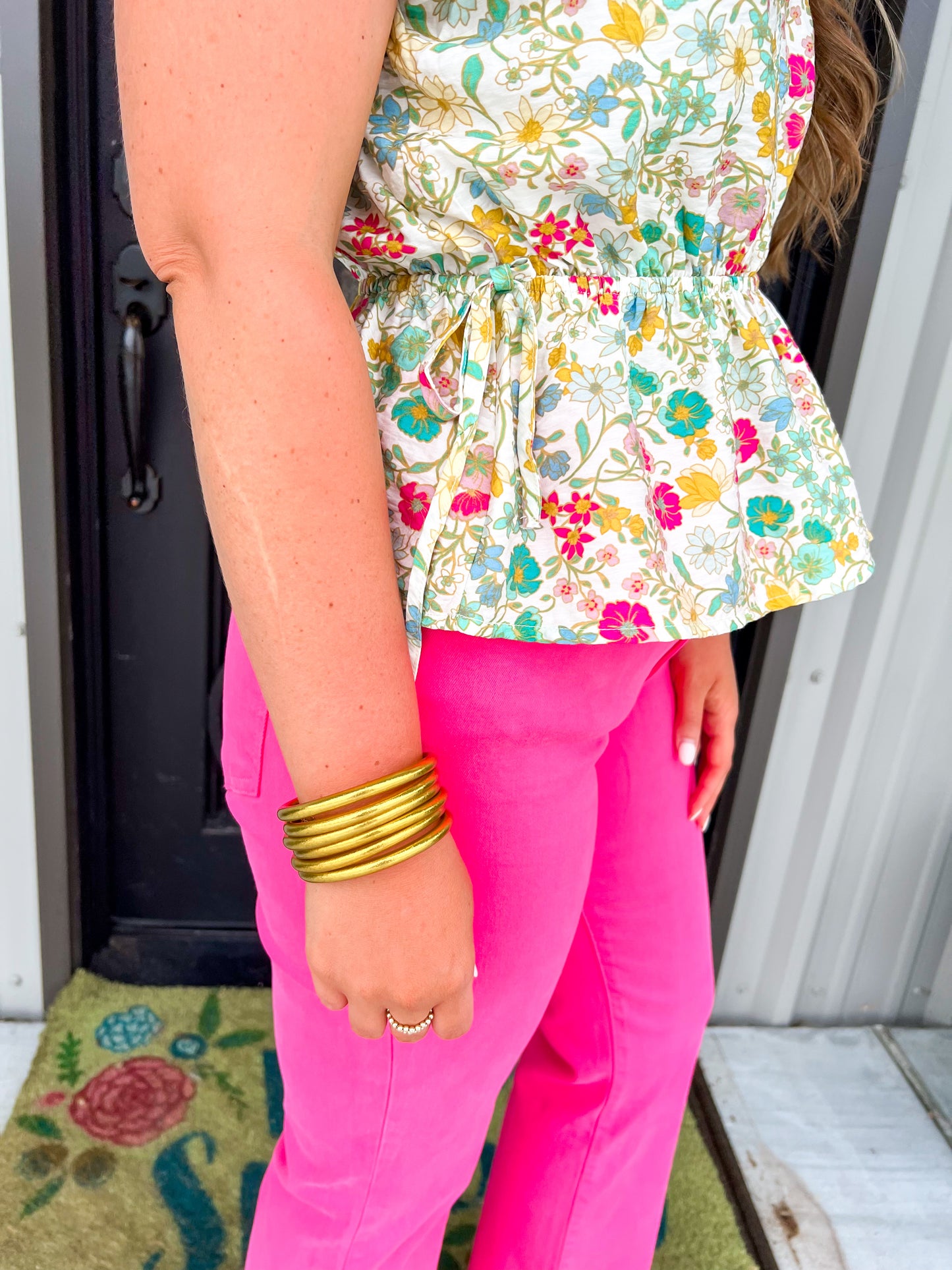 Marseille Peplum Top - Victorian Bouquet - Southern Belle Boutique