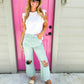 90's Vintage Crop Flare Jean - Cloud Blue