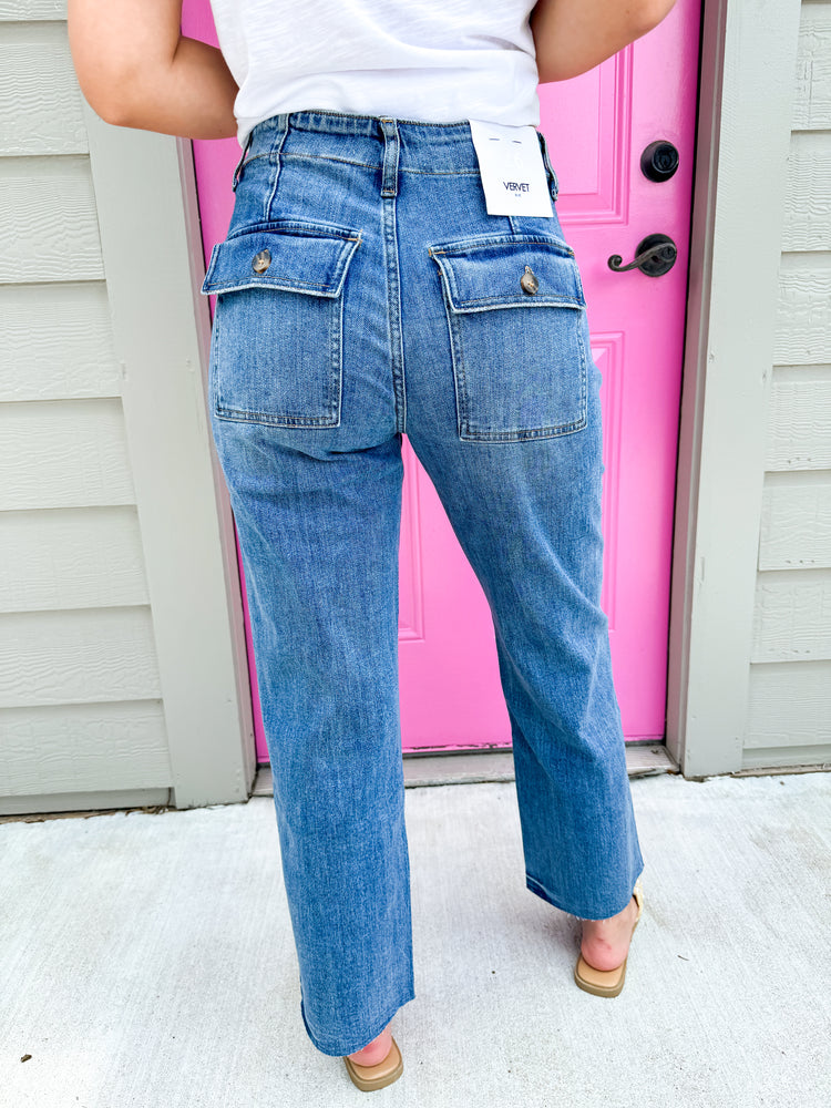 High Rise Crop Utility Jean - Yacht