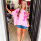 Sequin Crawfish Pink Tee - Southern Belle Boutique