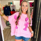 Sequin Crawfish Pink Tee - Southern Belle Boutique