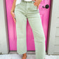 High Rise Wide Leg Crop Jean - Desert Sage