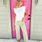 High Rise Wide Leg Crop Jean - Desert Sage