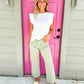 High Rise Wide Leg Crop Jean - Desert Sage