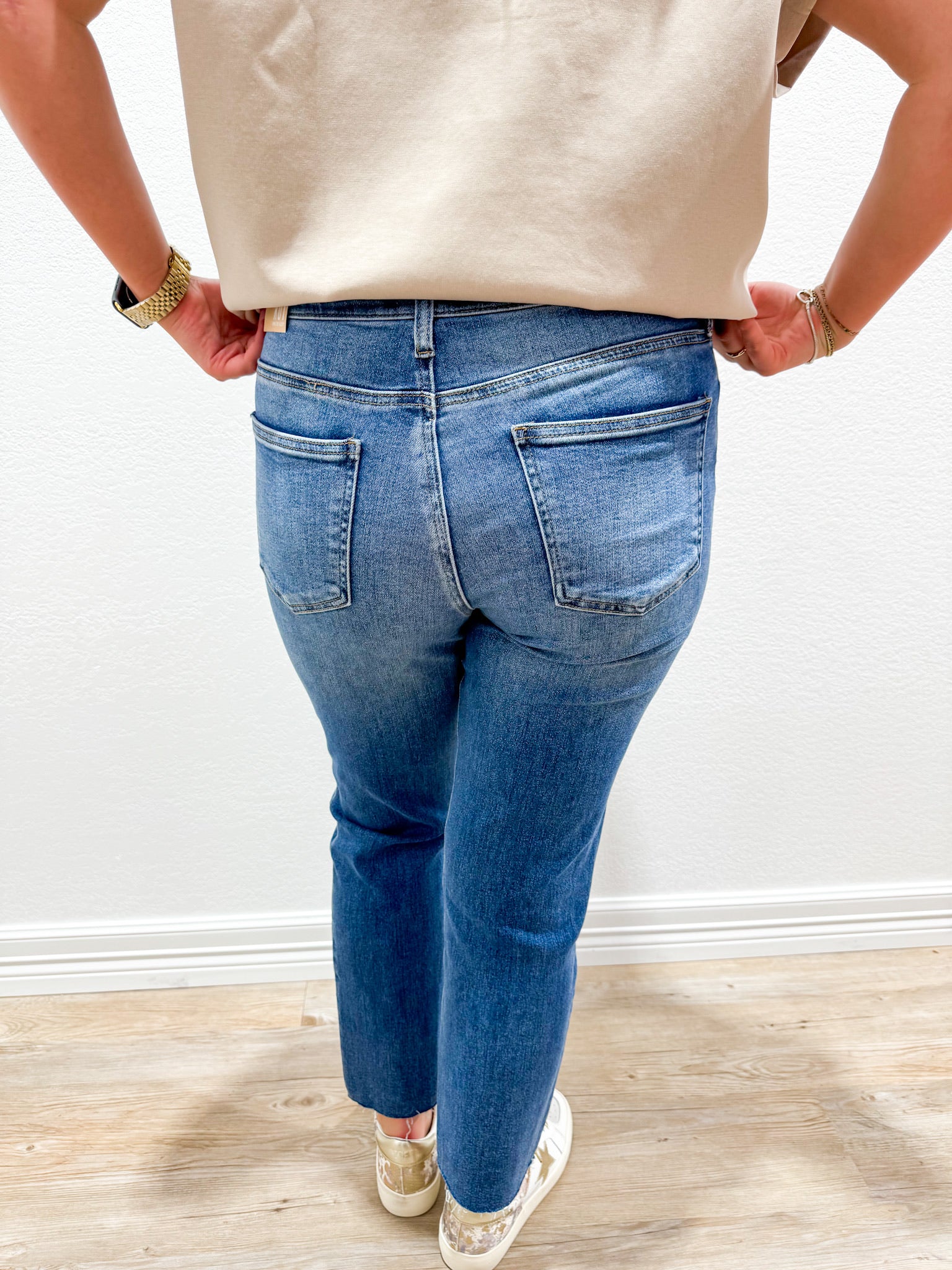Rachael High Rise Fab Ab Mom Raw Hem - Exalted - Southern Belle Boutique