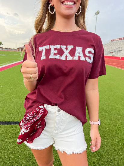 Texas Game Day Sequin Tee - Southern Belle Boutique