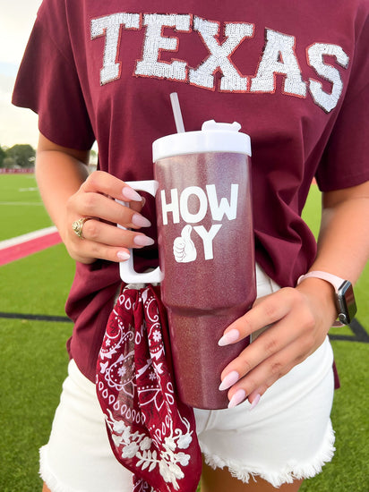 Texas Game Day Sequin Tee - Southern Belle Boutique