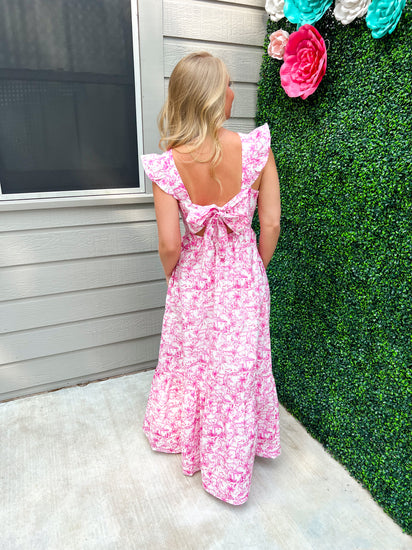 Daphne Floral Print Ruffled Maxi Dress - Southern Belle Boutique