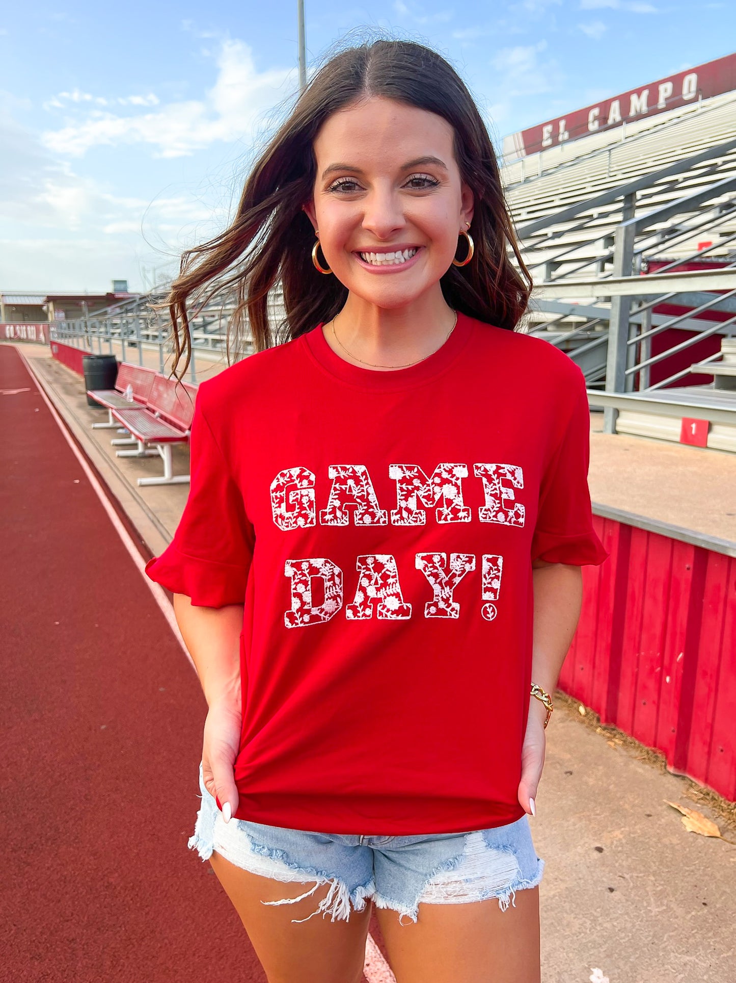 Game Day Spirit Tee - Red - Southern Belle Boutique