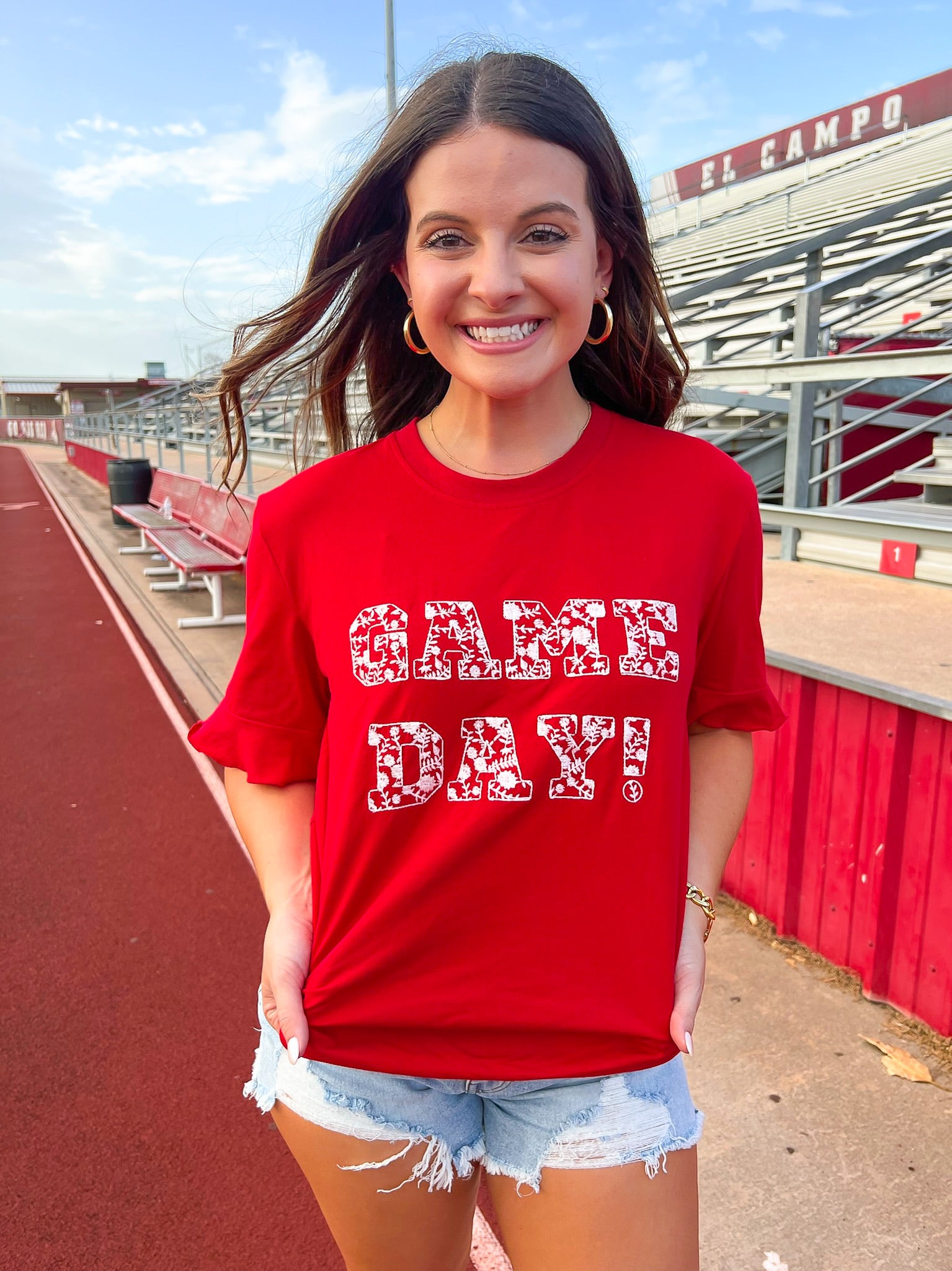 Game Day Spirit Tee - Red - Southern Belle Boutique