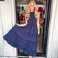 Navy Halter Midi Dress - Southern Belle Boutique