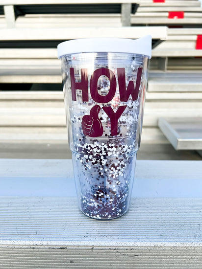 Howdy Acrylic Glitter Tumbler - Southern Belle Boutique