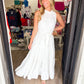 White Halter Midi Dress - Southern Belle Boutique