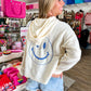 Good Mood Smiley Hoodie - Ivory/Blue - Southern Belle Boutique