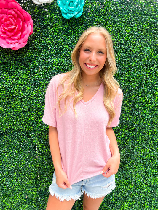 Olivia Tee - Power Pink - Southern Belle Boutique