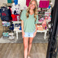 Crepe Hacci Tee - Treetop Green - Southern Belle Boutique